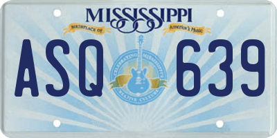 MS license plate ASQ639