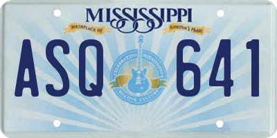 MS license plate ASQ641