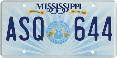 MS license plate ASQ644