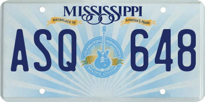 MS license plate ASQ648