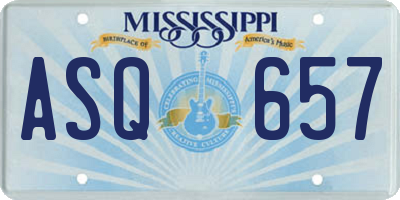 MS license plate ASQ657
