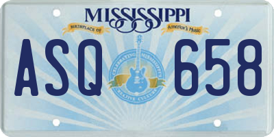 MS license plate ASQ658