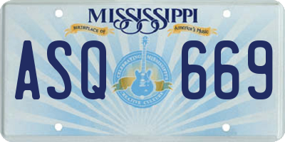MS license plate ASQ669