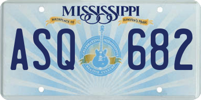 MS license plate ASQ682