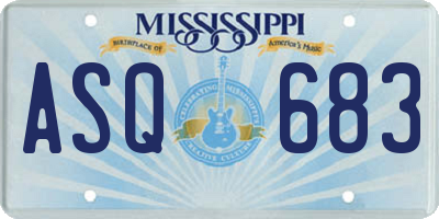 MS license plate ASQ683