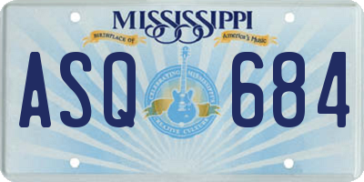 MS license plate ASQ684