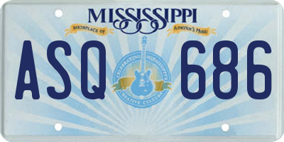 MS license plate ASQ686
