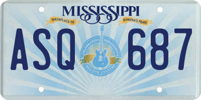 MS license plate ASQ687