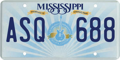 MS license plate ASQ688