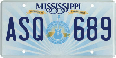MS license plate ASQ689