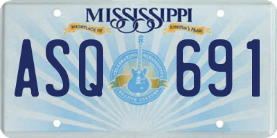 MS license plate ASQ691