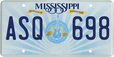 MS license plate ASQ698