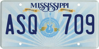 MS license plate ASQ709
