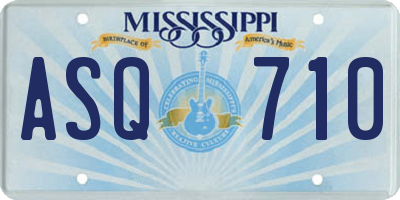MS license plate ASQ710