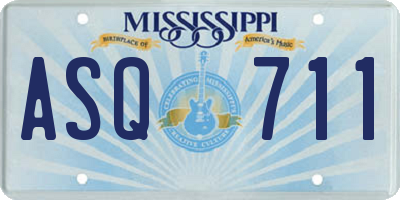 MS license plate ASQ711