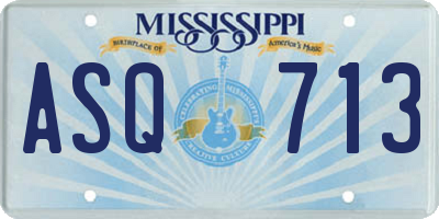 MS license plate ASQ713