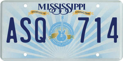 MS license plate ASQ714