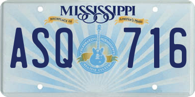 MS license plate ASQ716