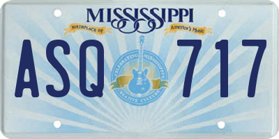 MS license plate ASQ717