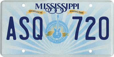 MS license plate ASQ720