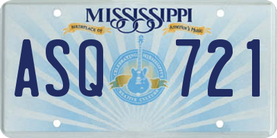 MS license plate ASQ721