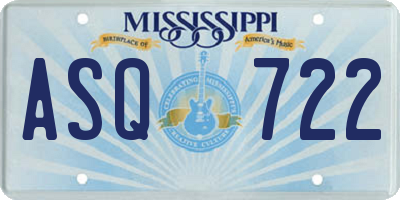MS license plate ASQ722