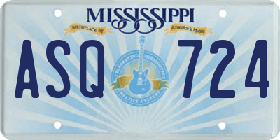 MS license plate ASQ724