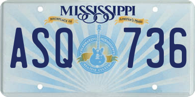 MS license plate ASQ736