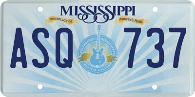 MS license plate ASQ737