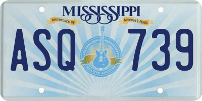 MS license plate ASQ739