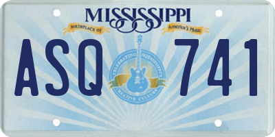 MS license plate ASQ741