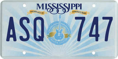 MS license plate ASQ747