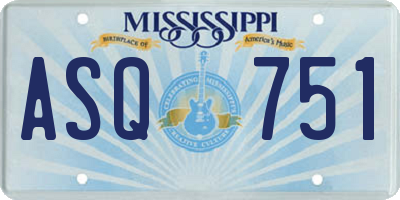 MS license plate ASQ751
