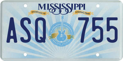 MS license plate ASQ755