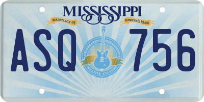 MS license plate ASQ756