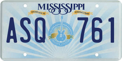 MS license plate ASQ761