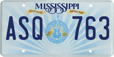 MS license plate ASQ763