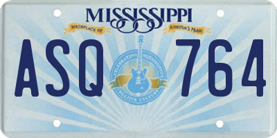 MS license plate ASQ764
