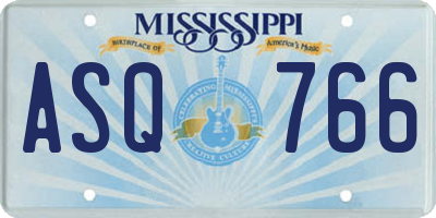 MS license plate ASQ766