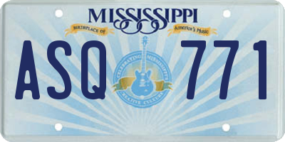 MS license plate ASQ771