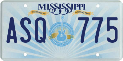 MS license plate ASQ775