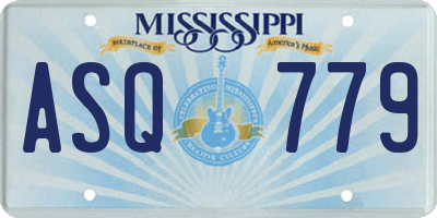 MS license plate ASQ779