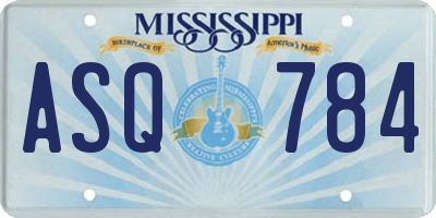 MS license plate ASQ784
