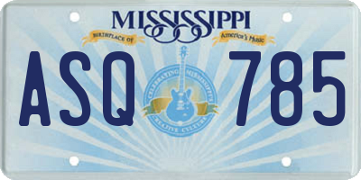 MS license plate ASQ785