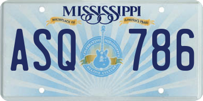 MS license plate ASQ786