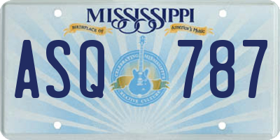 MS license plate ASQ787
