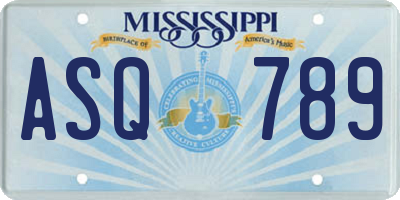 MS license plate ASQ789