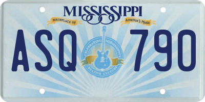 MS license plate ASQ790