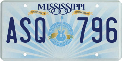 MS license plate ASQ796