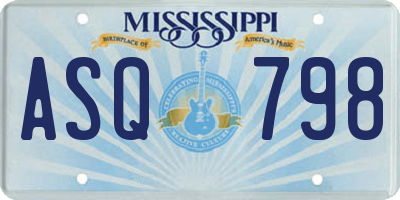 MS license plate ASQ798